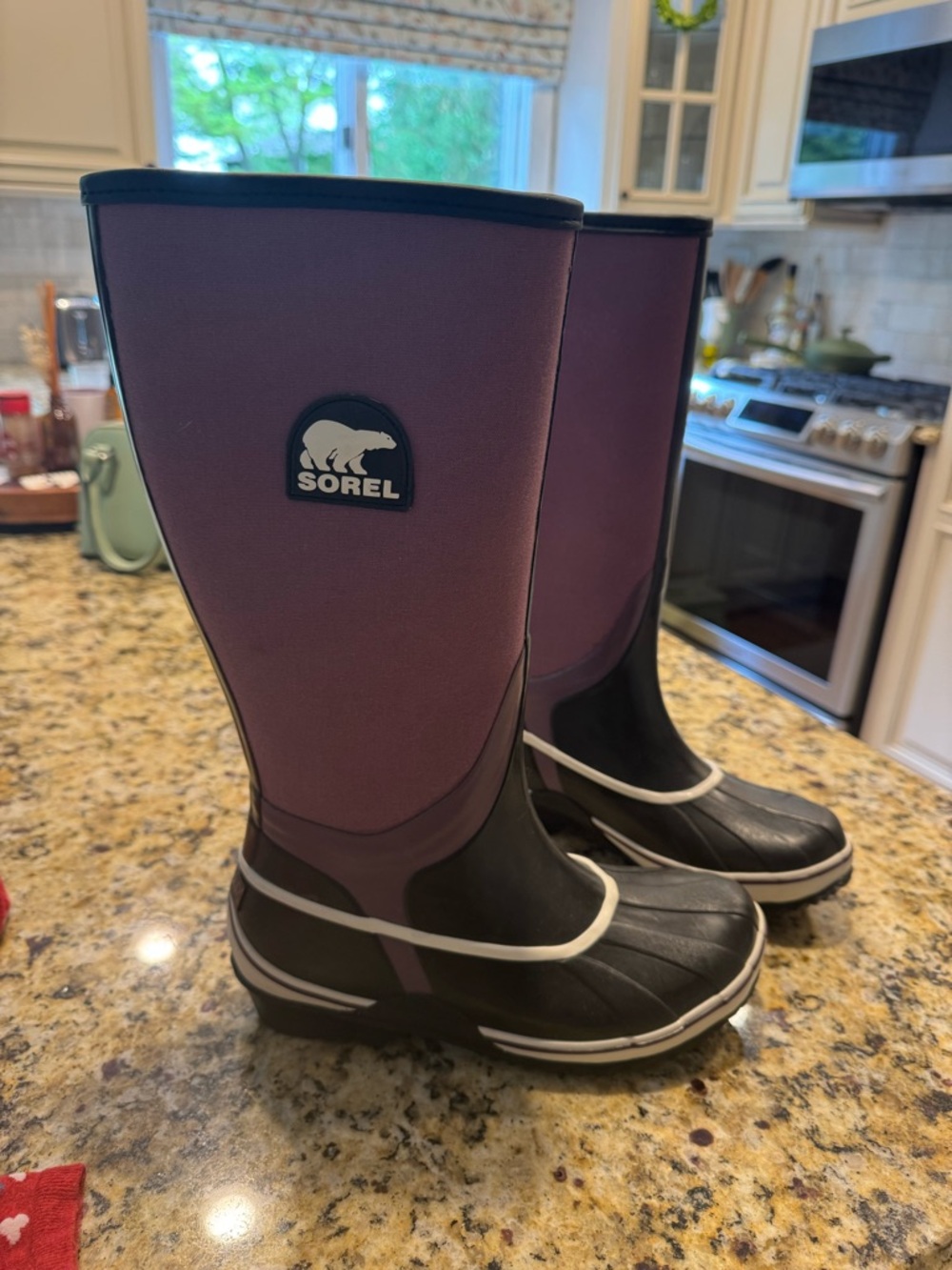 Sorel Black and White Patterned Boot Liner